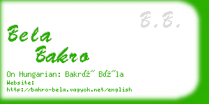 bela bakro business card